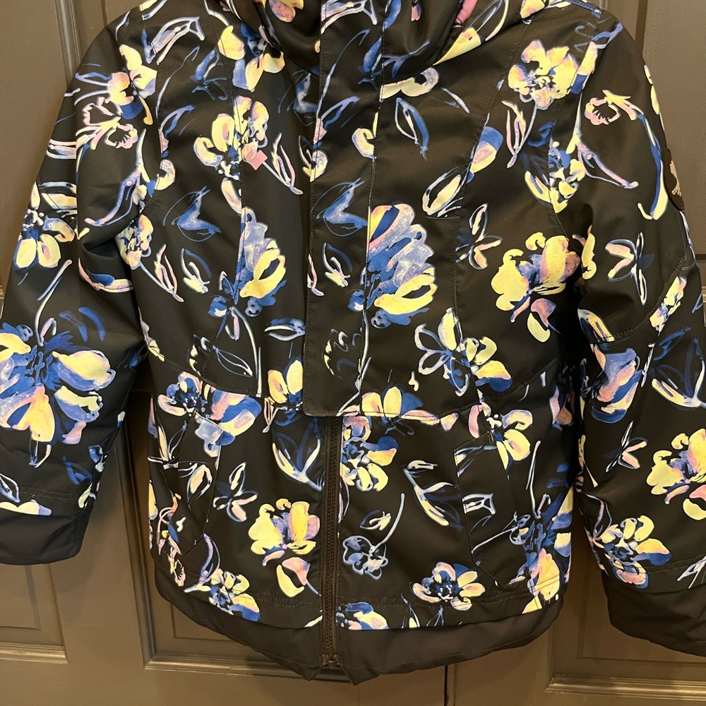 Obermeyer winter coat. Floral Kids Jacket - Black with Multicolor Accents